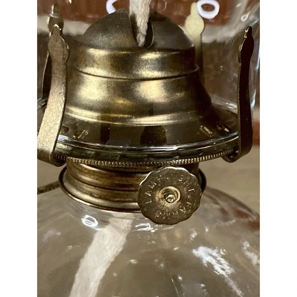 Lamplight Farms Vintage Oil Kerosene Lamp Hobnail Bumpy Chimney Top‎ Hurricane